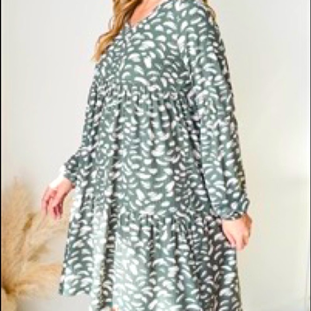 Puff Sleeve Feather Dress